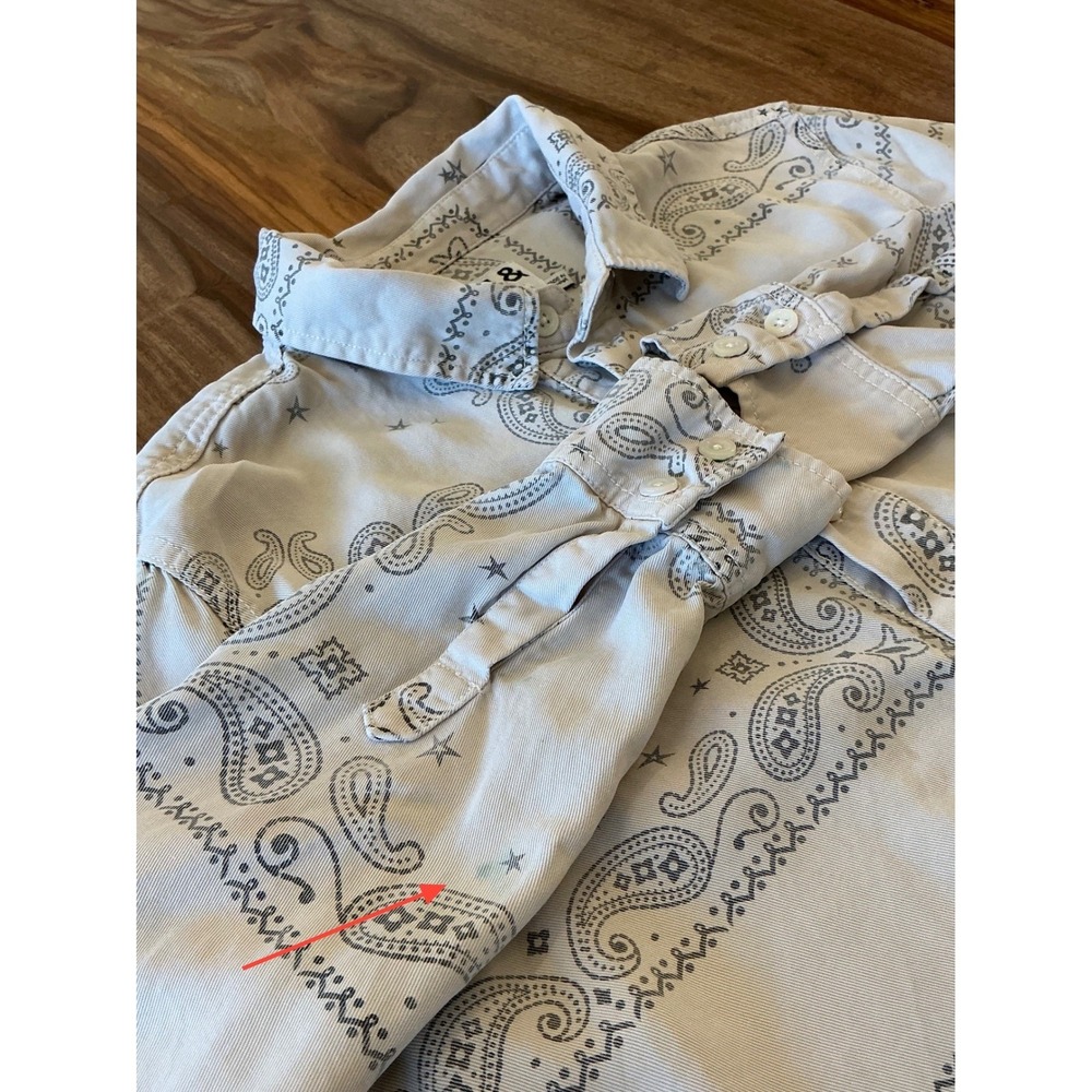 Pam & Gela Paisley Bandana Print Romper Small RHOBH Teddi Mellencamp Ivory Gray - Picture 16 of 16